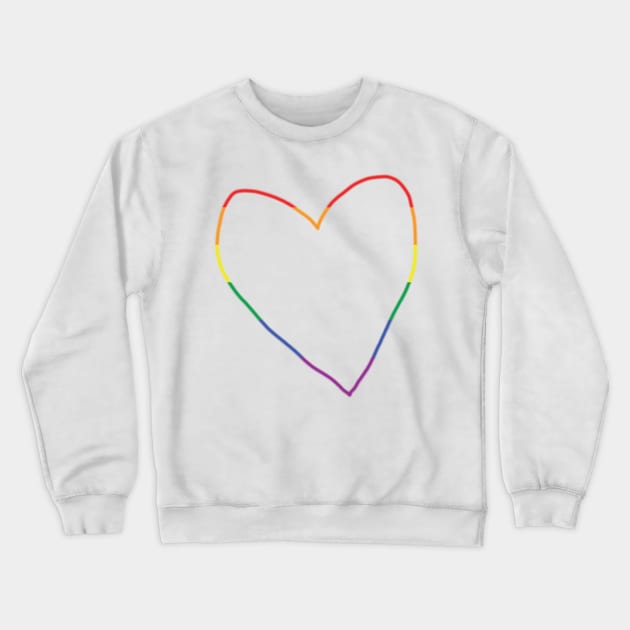 Pride Stripes Heart Line Valentines Day Crewneck Sweatshirt by ellenhenryart